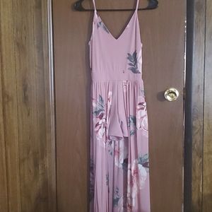 Floral romper w/ open front skirt